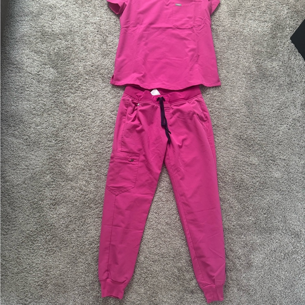 Figs Vibrant Pink Technical Collection Top + Bottom